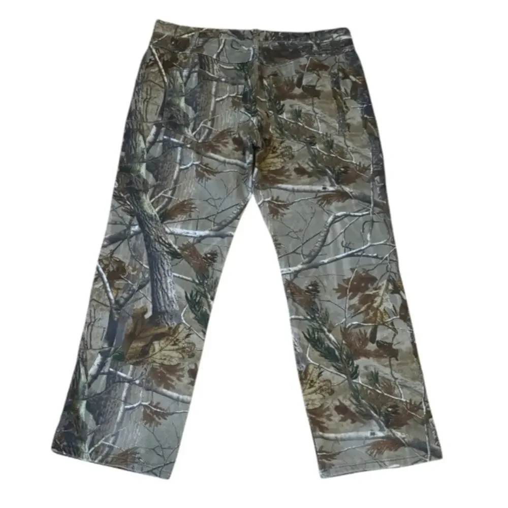Realtree Camo Jeans Men's 38x32 Hunting Work Pants Double Knee Rugged Outdoor